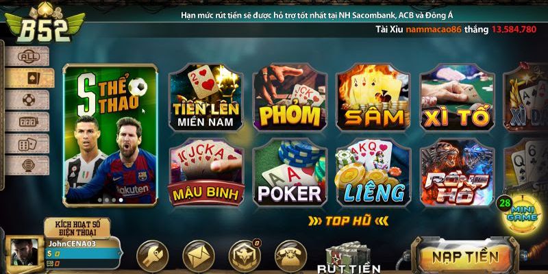 Game bài đổi thưởng tại B52 - Khám phá những lựa chọn hấp dẫn
