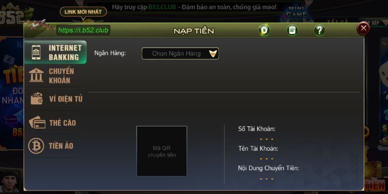 Tổng hợp các hình thức nạp tiền B52